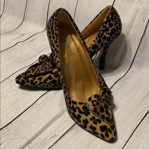 Shoe dazzle Mariska Leopard suede pumps